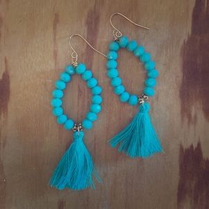Hand made teal earrings